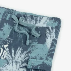 Guess Boys Blue Cotton Palm Tree Cargo Shorts Discount