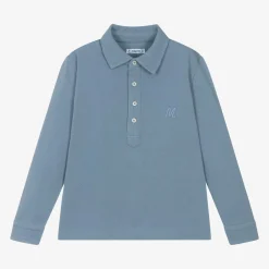 Mayoral Boys Blue Cotton Polo Shirt Outlet