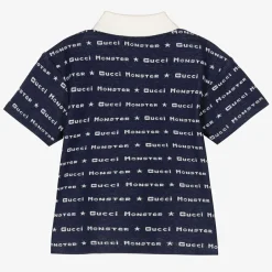 Gucci Boys Blue Cotton Polo Shirt Online
