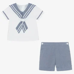 Beatrice amp; George Boys Blue Cotton Sailor Buster Suit Best