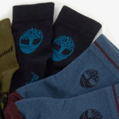 Timberland Boys Blue Cotton Socks (3 Pack) Hot