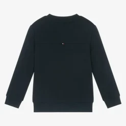 Tommy Hilfiger Boys Blue Cotton Stamp Logo Sweatshirt Discount