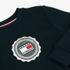 Tommy Hilfiger Boys Blue Cotton Stamp Logo Sweatshirt Discount