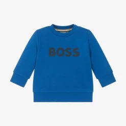 BOSS Boys Blue Cotton Sweatshirt Sale