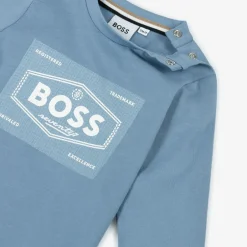 BOSS Boys Blue Cotton Top Best