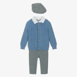 Beau KiD Boys Blue Cotton Trouser Set Sale