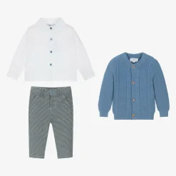 Beau KiD Boys Blue Cotton Trouser Set Sale