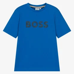BOSS Boys Blue Cotton T-Shirt Best