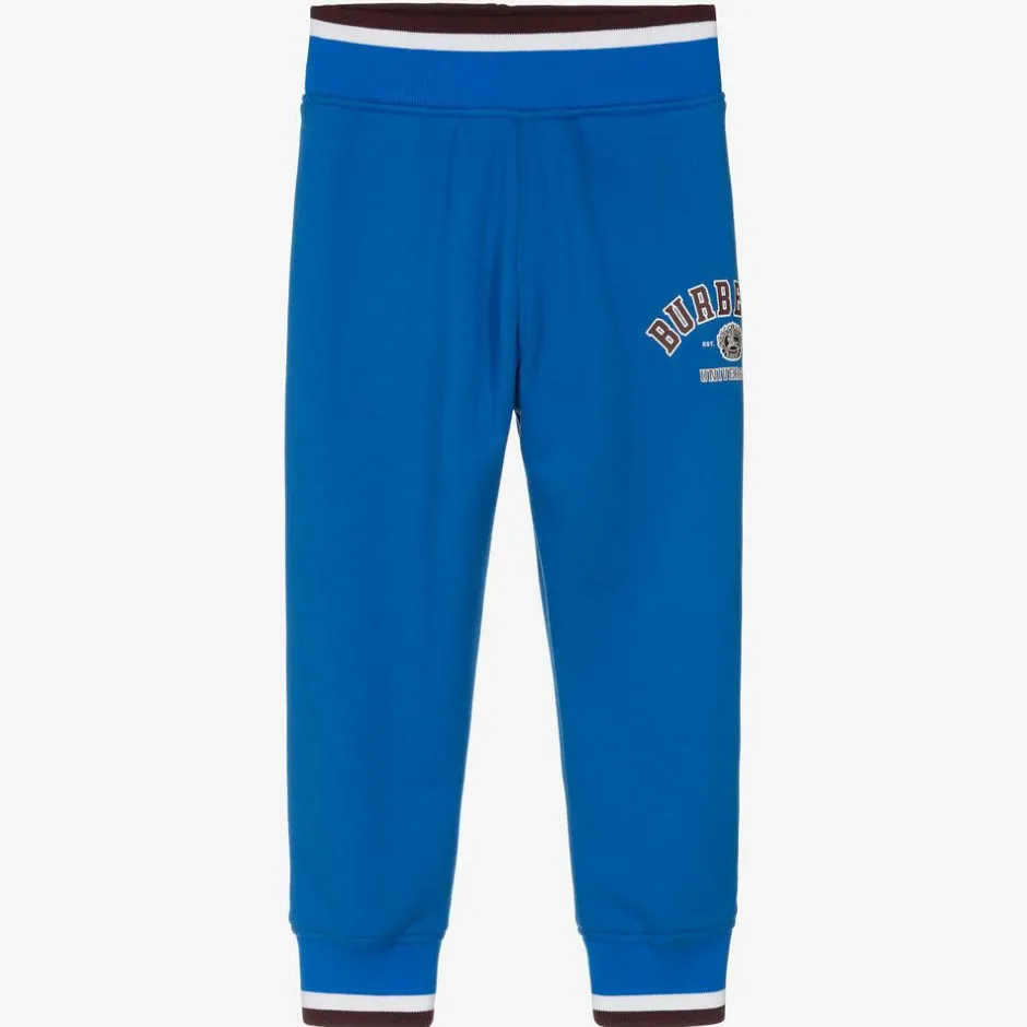 Burberry Boys Blue Cotton Varsity Joggers Hot