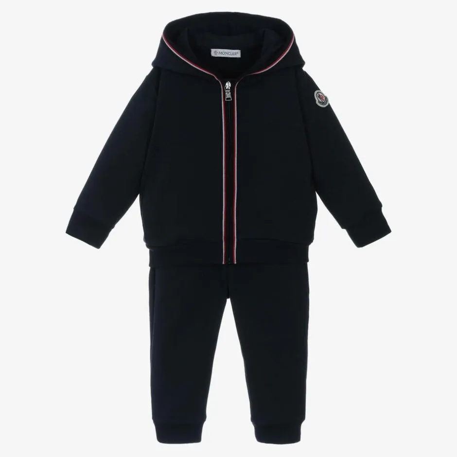 Moncler Enfant Boys Blue Cotton Zip-Up Tracksuit Clearance