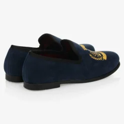 Romano Boys Blue Crest Slip-On Shoes Hot