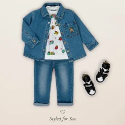 Moschino Baby Boys Blue Denim Shirt