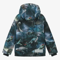Molo Boys Blue Dinosaur Ski Jacket New