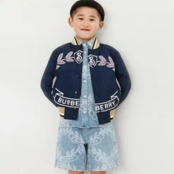 Burberry Boys Blue Down Filled Bomber Jacket Discount