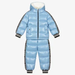 Moncler Enfant Boys Blue Down Padded Talat Snowsuit Clearance