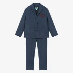 KENZO KIDS Boys Blue Eiffel Tower Denim Suit New