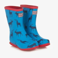 Hatley Boys Blue Elk Print Rain Boots Sale