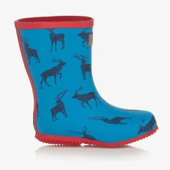 Hatley Boys Blue Elk Print Rain Boots Sale