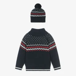 Dr. Kid Boys Blue Fair Isle Sweater & Hat Set Outlet