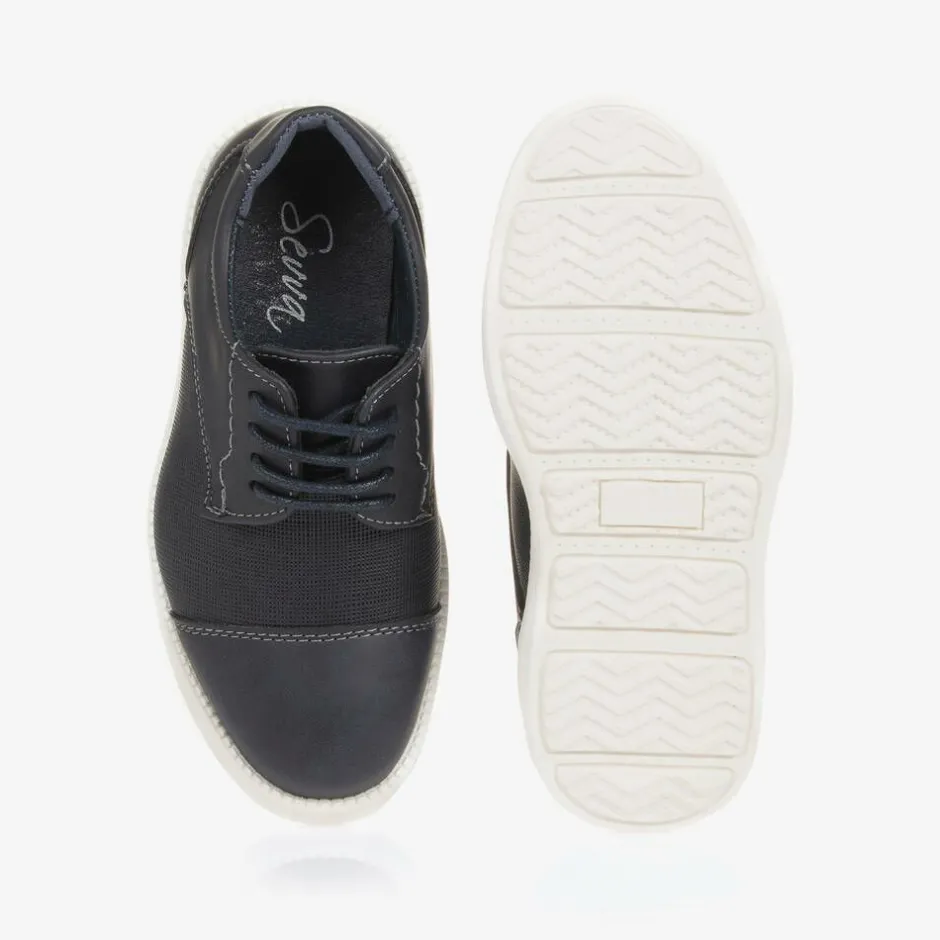 Sevva Boys Blue Faux Leather Shoes New