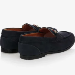 Romano Boys Blue Faux Suede Horsebit Loafers
