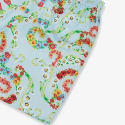 Versace Boys Blue Floral Barocco Shorts Online