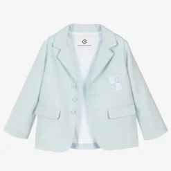 Beatrice amp; George Boys Blue Herringbone Cotton Shorts Suit Online