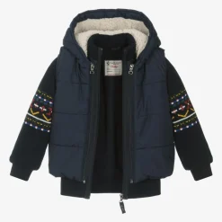 Lapin House Boys Blue Hooded Gilet & Zip-Up Top 2 in 1 Online