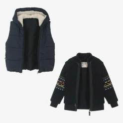 Lapin House Boys Blue Hooded Gilet & Zip-Up Top 2 in 1 Online