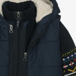 Lapin House Boys Blue Hooded Gilet & Zip-Up Top 2 in 1 Online