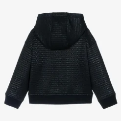 Emporio Armani Boys Blue Hooded Jersey Cardigan Best
