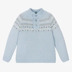 Patachou Boys Blue Knitted Fair Isle Sweater Hot