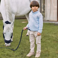 Patachou Boys Blue Knitted Fair Isle Sweater Hot