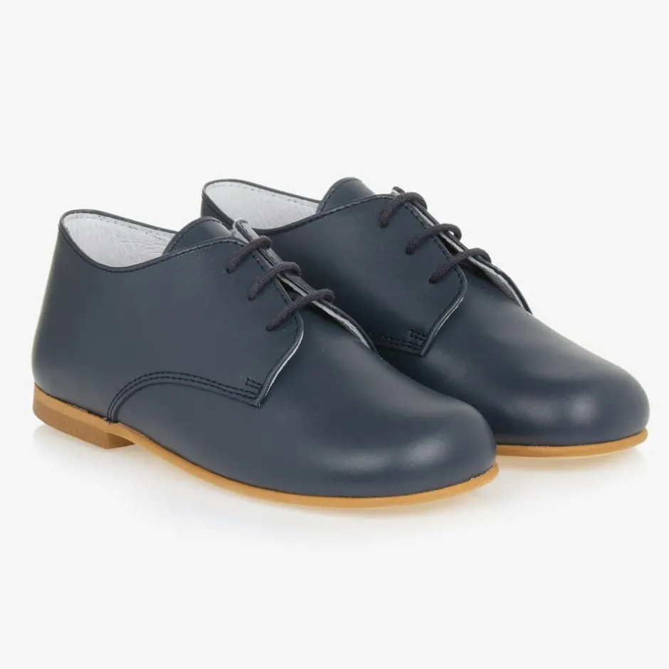 Beatrice amp; George Boys Blue Lace-Up Leather Shoes Discount