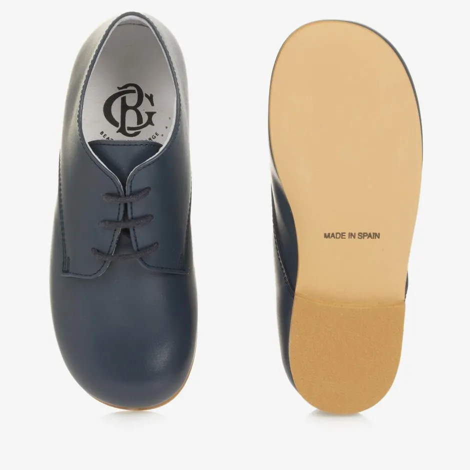 Beatrice amp; George Boys Blue Lace-Up Leather Shoes Discount