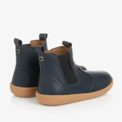 Bobux Kid + Boys Blue Leather Ankle Boots Discount