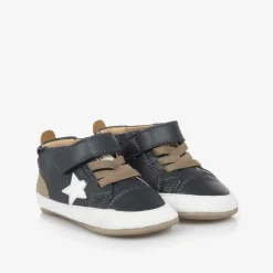 Old Soles Boys Blue Leather First Walker Shoes Clearance