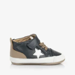 Old Soles Boys Blue Leather First Walker Shoes Clearance