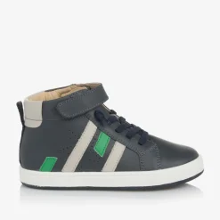 Old Soles Boys Blue Leather High-Top Trainers Online