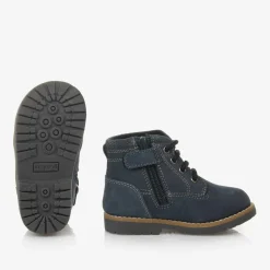 Mayoral Boys Blue Leather Lace-Up Boots Best
