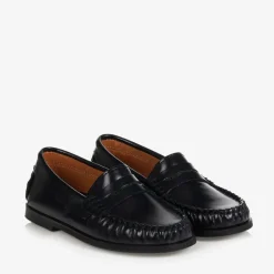 Childrens Classics Boys Blue Leather Loafers Sale