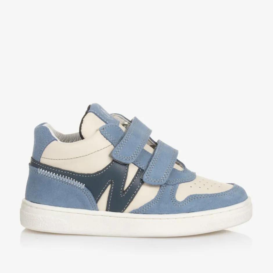 Naturino Boys Blue Leather Velcro Trainers Clearance
