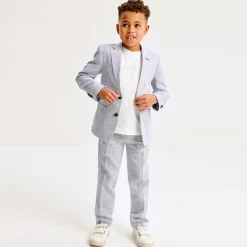 Romano Boys Blue Linen & Cotton Suit