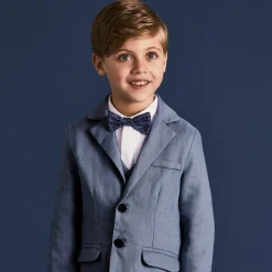 Beatrice amp; George Boys Blue Linen Waistcoat Suit Outlet