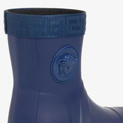 Versace Boys Blue Medusa Rain Boots Hot