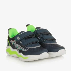 Beppi Boys Blue Mesh Dinosaur Light-Up Trainers Sale