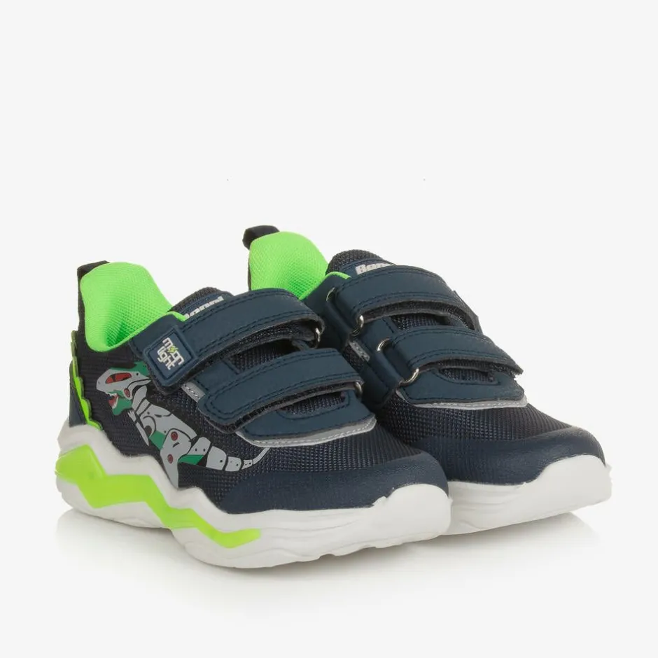 Beppi Boys Blue Mesh Dinosaur Light-Up Trainers Sale