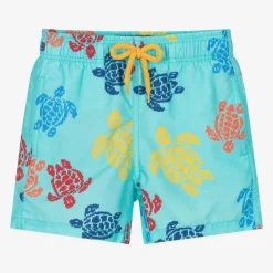Vilebrequin Boys Blue Multicolour Turtle Swim Shorts Online