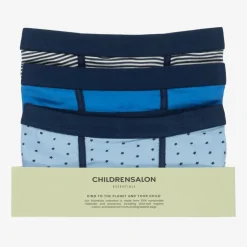 Childrensalon Essentials Boys Blue Organic Boxer Briefs (3 Pack) Discount