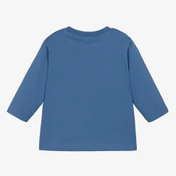 KENZO KIDS Boys Blue Organic Cotton Top New